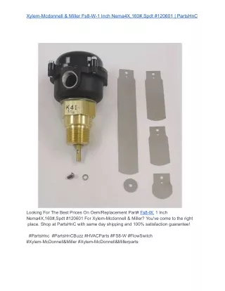 Xylem-Mcdonnell & Miller Fs8-W-1 Inch Nema4X,160#,Spdt #120601 | PartsHnC