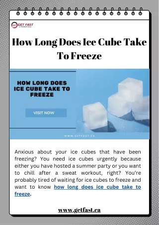 How Long Does Ice Cube Take To Freeze