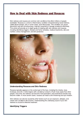 How to Deal with Skin Redness and Rosacea