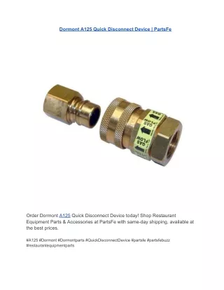 Dormont A125 Quick Disconnect Device | PartsFe