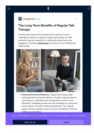 The Long-Term Benefits of Regular Talk Therapy