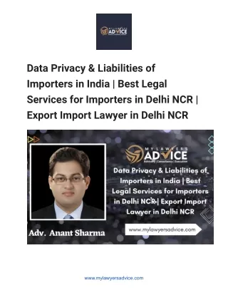 Data Privacy & Liabilities of Importers in India