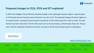 Proposed changes in LTCG, STCG and STT explained