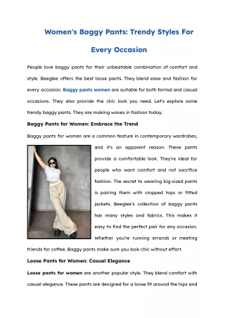 Women's Baggy Pants_ Trendy Styles For Every Occasion