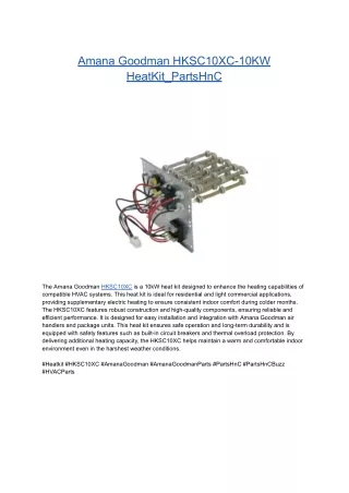 Amana Goodman HKSC10XC-10KW HeatKit_PartsHnC