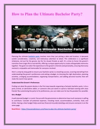 How to Plan the Ultimate Bachelor Party?