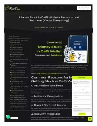 Money Stuck in DeFi Wallet – Reasons and Solutions