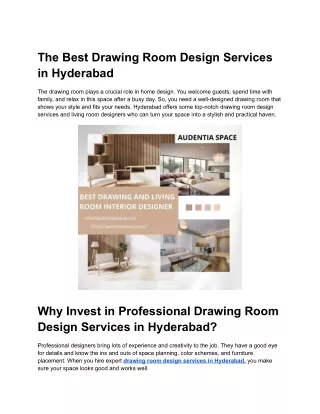 The Best Drawing Room and living Design Services in Hyderabad