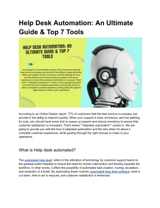 Help Desk Automation An Ultimate Guide & Top 7 Tools