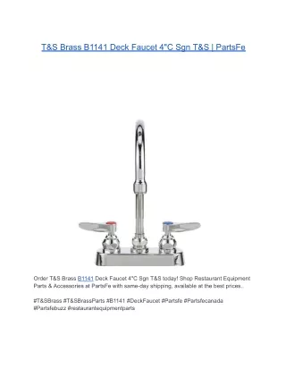T&S Brass B1141 Deck Faucet 4"C Sgn T&S | PartsFe
