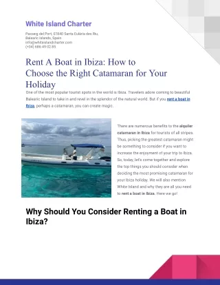 How to Choose the Right Catamaran for Your Holiday