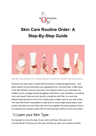 Step-by-Step Guide by O3  for Perfect Skin Care Routine Order