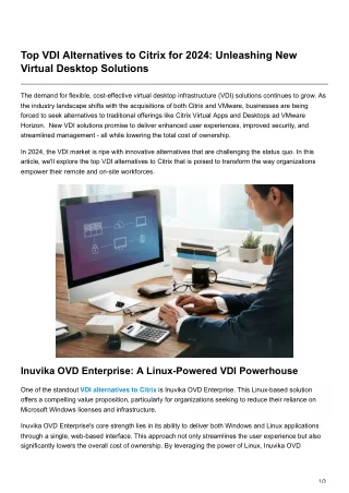 Top VDI Alternatives to Citrix for 2024 Unleashing New Virtual Desktop Solutions