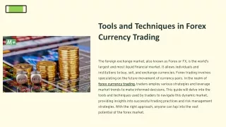 Tools and Techniques in Forex Currency Trading