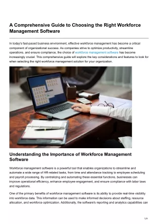 -A Comprehensive Guide to Choosing the Right Workforce Management Software