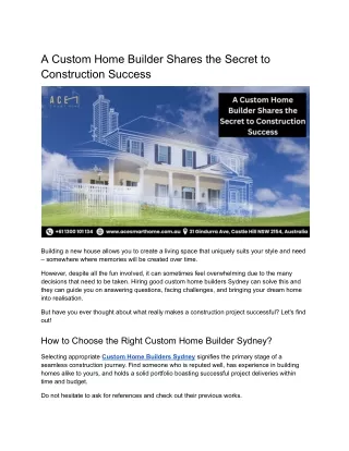 A Custom Home Builder Shares the Secret to Construction Success