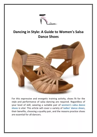 Dancing in Style: A Guide to Women's Salsa Dance Shoes