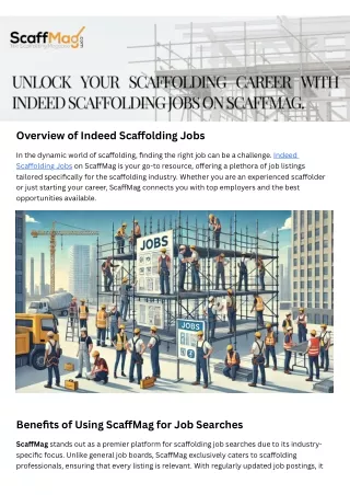 Unlock Your Scaffolding Career with Indeed Scaffolding Jobs on ScaffMag