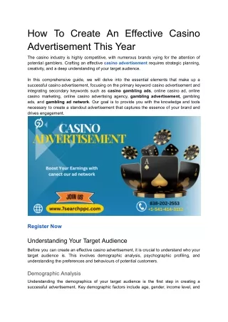 Casino Advertisement _ Gambling ad network _ online gambling advertising