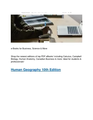 Human Geography 10th Edition