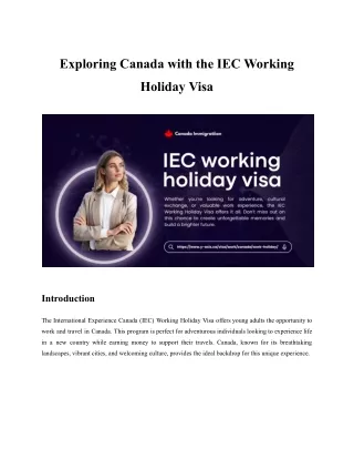 Exploring Canada with the IEC Working Holiday Visa