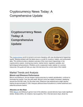 Cryptocurrency News Today_ A Comprehensive Update