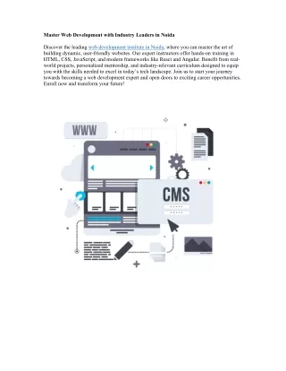 Master Web Development with Industry Leaders in Noida