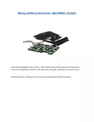 Waring 36394 Control Panel , (Mx1000Xt) | PartsFe