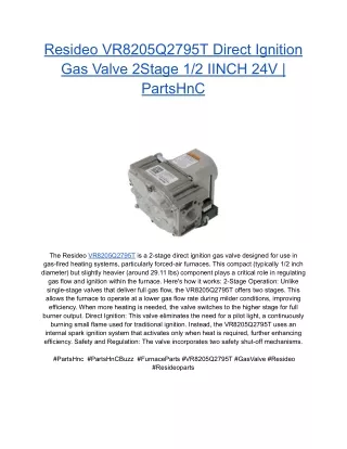 Resideo VR8205Q2795T Direct Ignition Gas Valve 2Stage 1/2 IINCH 24V | PartsHnC