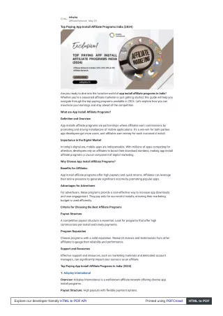 Top Paying App Install Affiliate Programs India (2024)