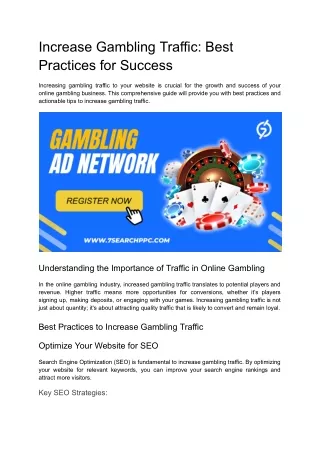 Increase Gambling Traffic_ Best Practices for Success