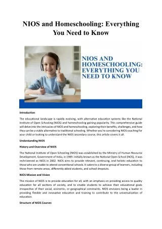 NIOS and Homeschooling Everything You Need to Know_July24