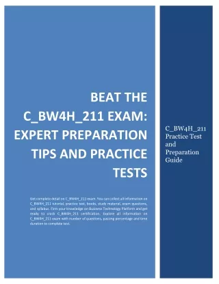 Beat the C_BW4H_211 Exam: Expert Preparation Tips and Practice Tests.