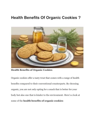 Health Benefits Of Organic Cookies
