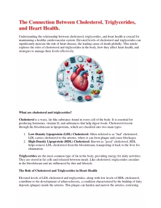 The Connection Between Cholesterol, Triglycerides, and Heart Health.