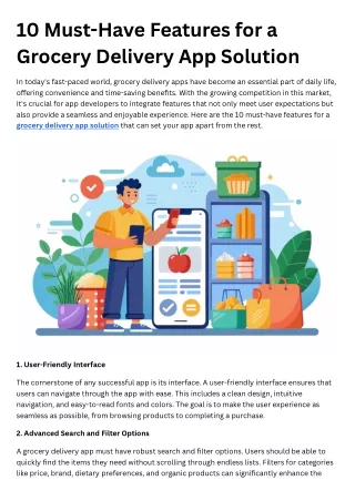 10 Must-Have Features for a Grocery Delivery App Solution