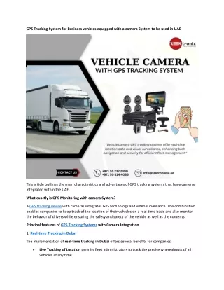 GPS Tracking for Company Vehicles with Camera System in UAE