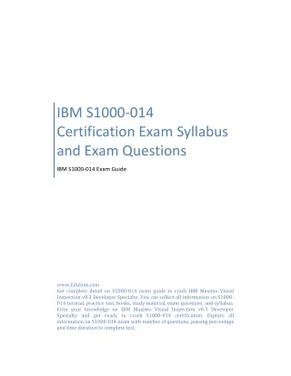 IBM S1000-014 Certification Exam Syllabus and Exam Questions