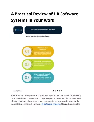 A Practical Review of HR Software Systems in Your Work