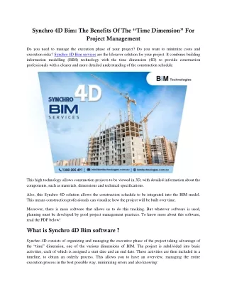 Best Synchro 4D Bim services-bimtechnologies