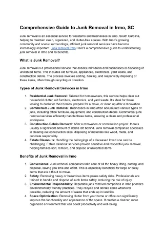 Junk removal Irmo