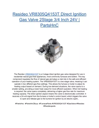 Resideo VR8305Q4153T Direct Ignition Gas Valve 2Stage 3/4 Inch 24V | PartsHnC