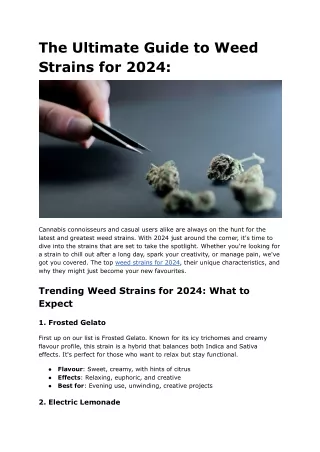 The Ultimate Guide to Weed Strains for 2024_