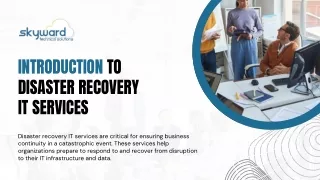 Introduction to Disaster Recovery  IT Services