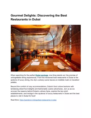 72 Best Restaurants In Dubai: Finest Options To Pick From!
