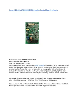 General Electric WD21X26439 Dishwasher Control Board HnKparts