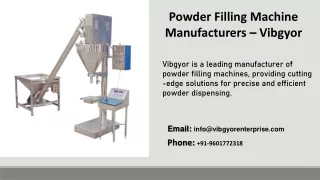 Powder Filling Machine Manufacturers  -  Vibgyor