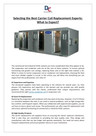 Selecting the Best Carrier Coil Replacement Experts- What to Expect.docx