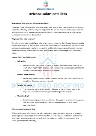 Arizona solar installers