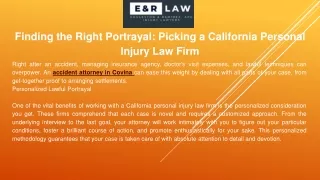 Finding the Right Portrayal: Picking a California Personal Injury Law Firm